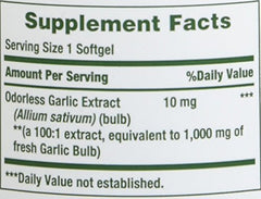 Garlic extract rapid-release softgels capsules close-up