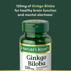Front view of Nature's Bounty Ginkgo Biloba bottle