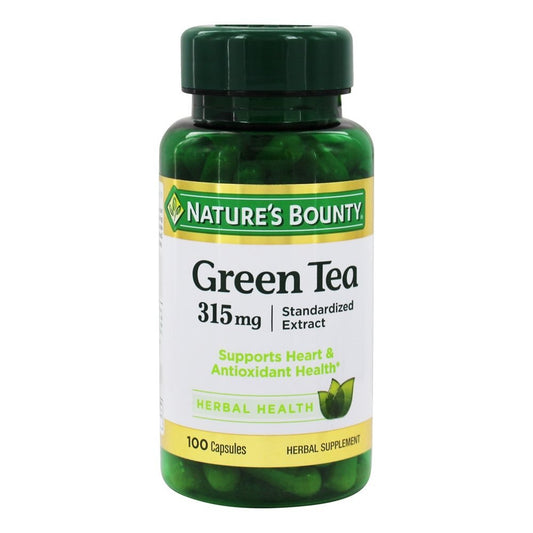 Bottle of Nature's Bounty Green Tea Extract 315mg with 100 capsules