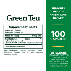 Close-up of green tea pills capsules