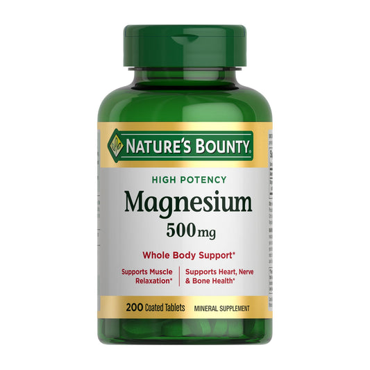 Nature's Bounty Magnesium 500 mg tablets bottle