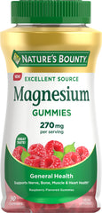 Nature's Bounty Magnesium Citrate Gummies Raspberry bottle and label