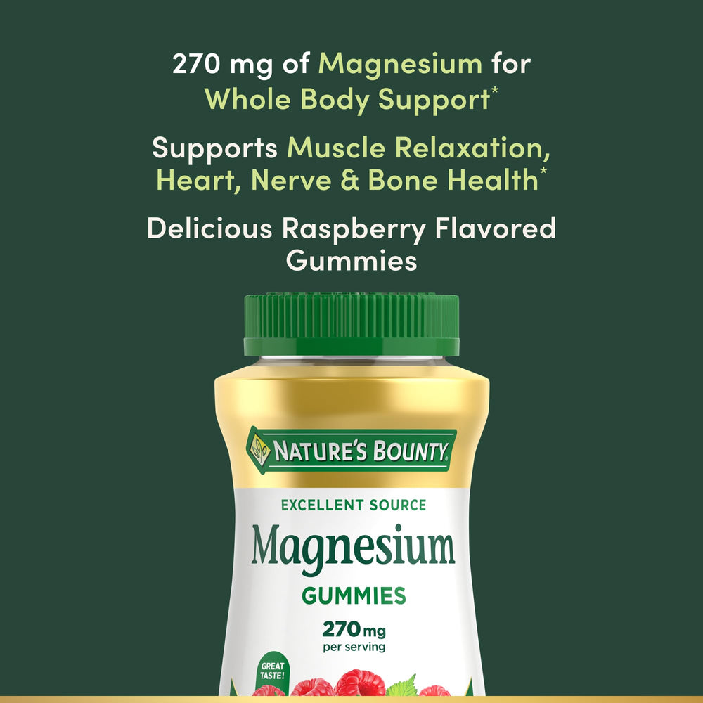 Nutrition facts panel showing 270 mg magnesium per serving