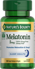Nature's Bounty Melatonin bottle front label