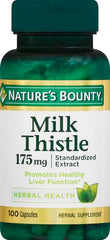 Milk Thistle herb powder capsules close-up