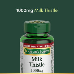 Milk thistle ingredients on the bottle label