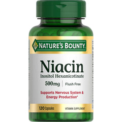 Nature's Bounty Niacin 500mg Flush Free bottle