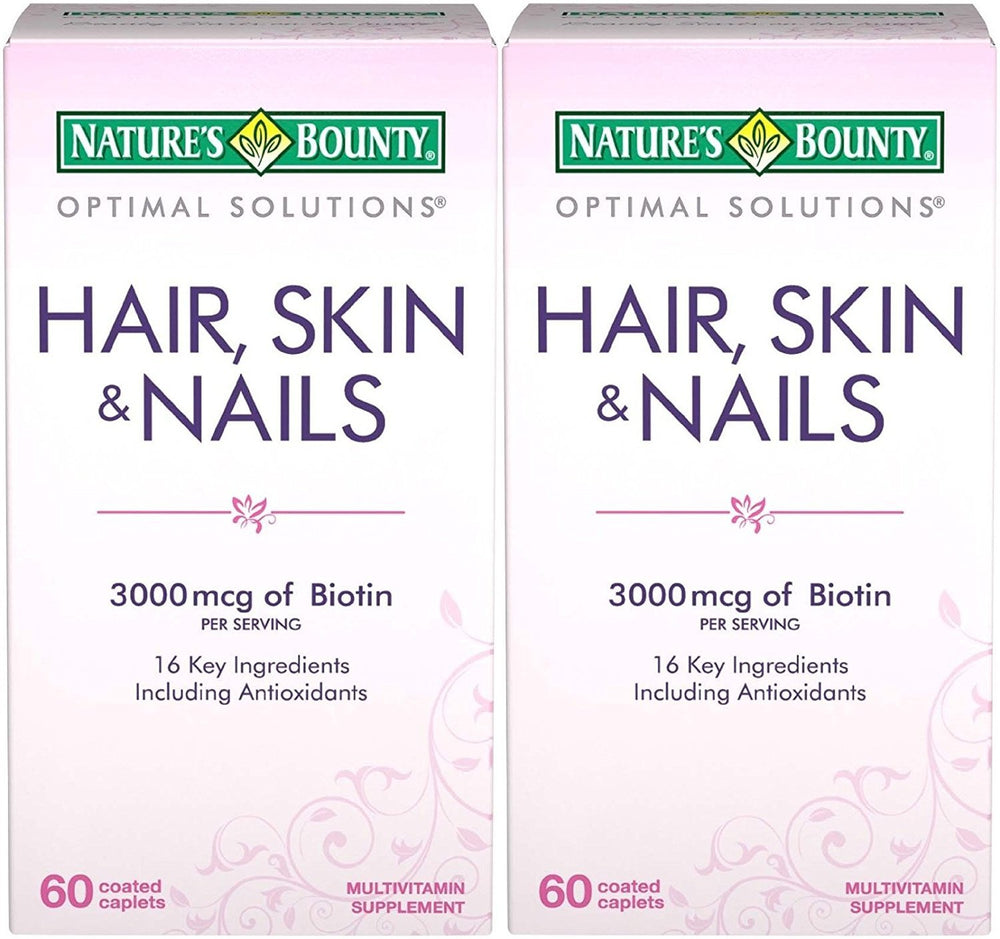 Nature's Bounty Optimal Solutions Hair, Skin & Nails bottle with 120 coated caplets (hero image)