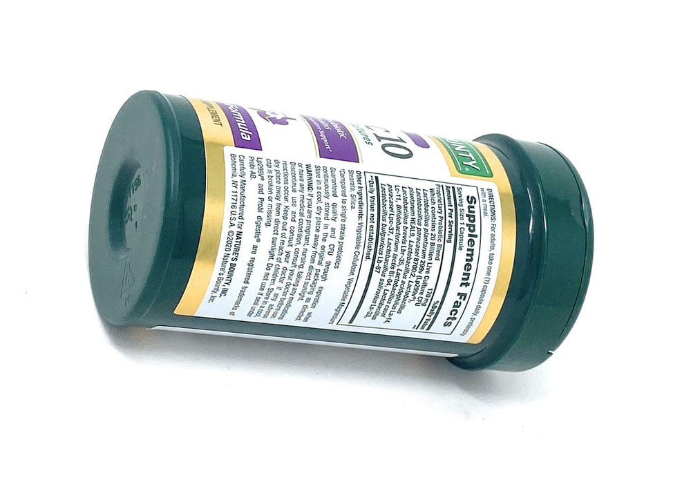 Product shot of Nature's Bounty Probiotic 10 on white background