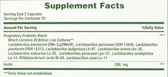 Nature's Bounty Probiotic 10 label details with 20B CFU