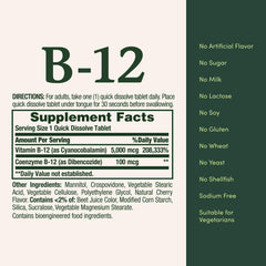 Cherry-flavored Vitamin B-12 label and packaging