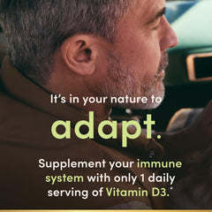 Supplement facts panel for Nature's Bounty Vitamin D3 5000 IU