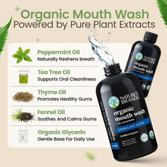 Tea tree oil mouth wash for fresh breath (8 oz).