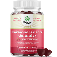 Natures Craft Hormone Balance Gummies packaging for PMS support.