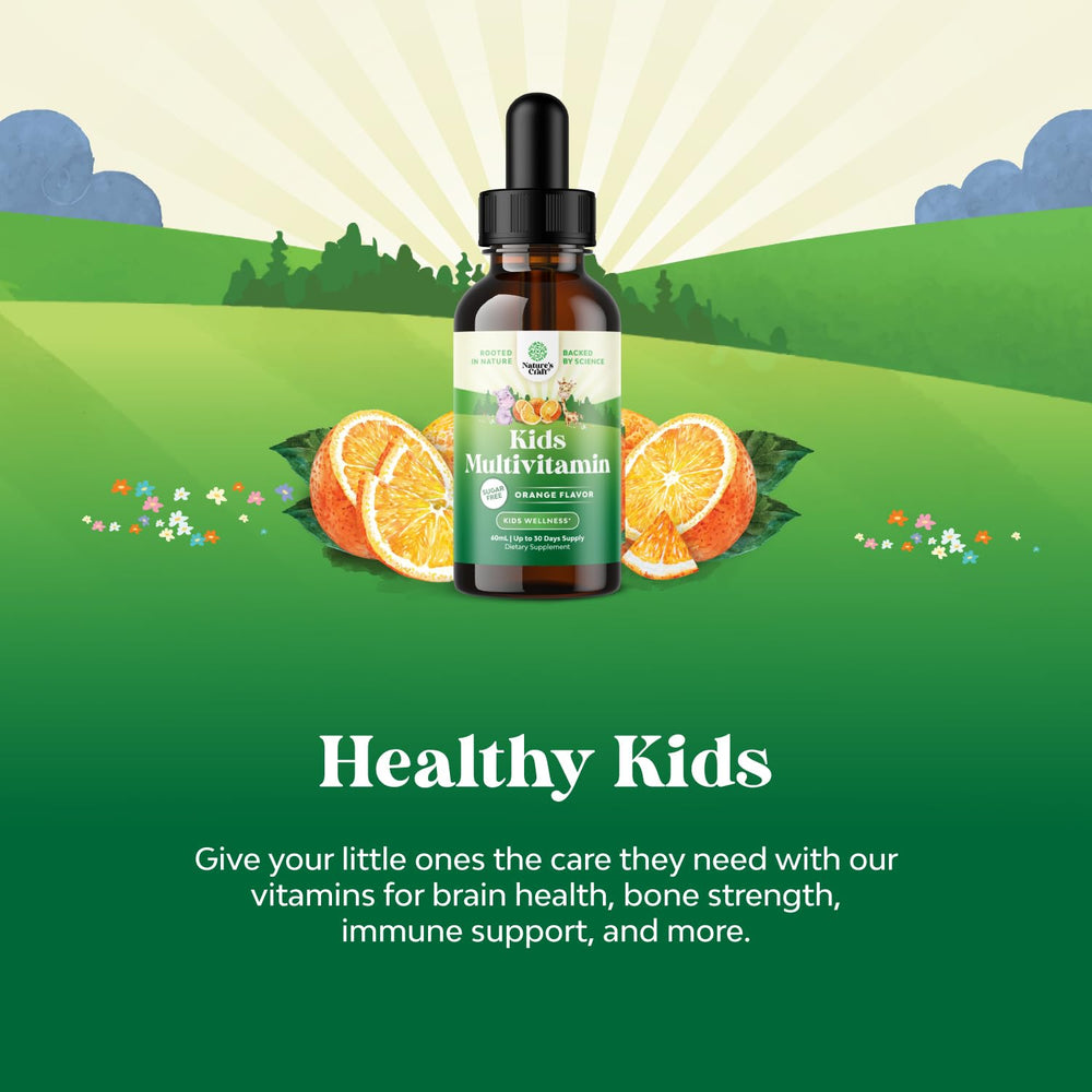 Included dropper for easy dosing of kids' liquid multivitamin