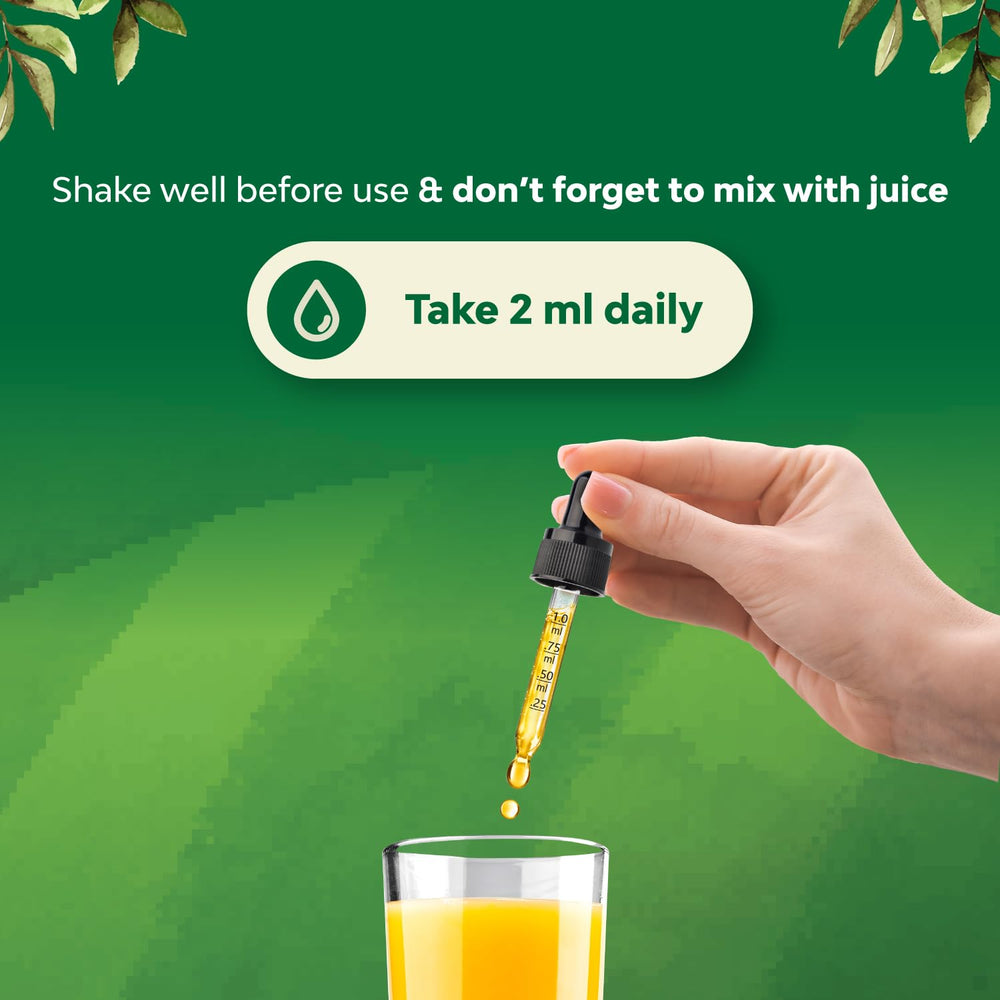 Label highlighting vitamins A, C, D3, E, B6 and other nutrients
