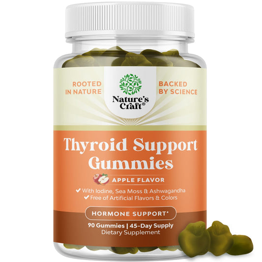 Product pack shot of Natures Craft Vegan Thyroid Gummies with Sea Moss