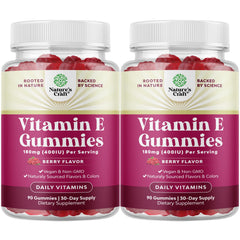 Natures Craft Vitamin E Gummies packaging shown for easy daily use