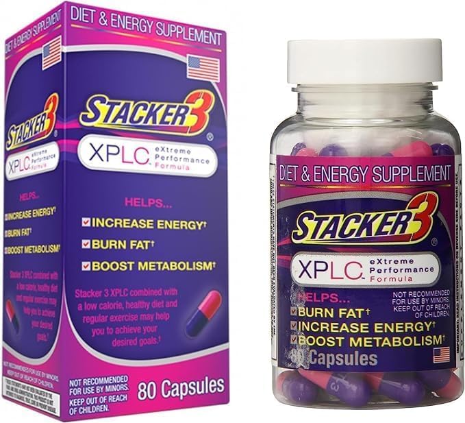 Front view of NATURES GENIOUS NVE Pharmaceuticals Original Stacker3 XPLC 80 Capsules bottle