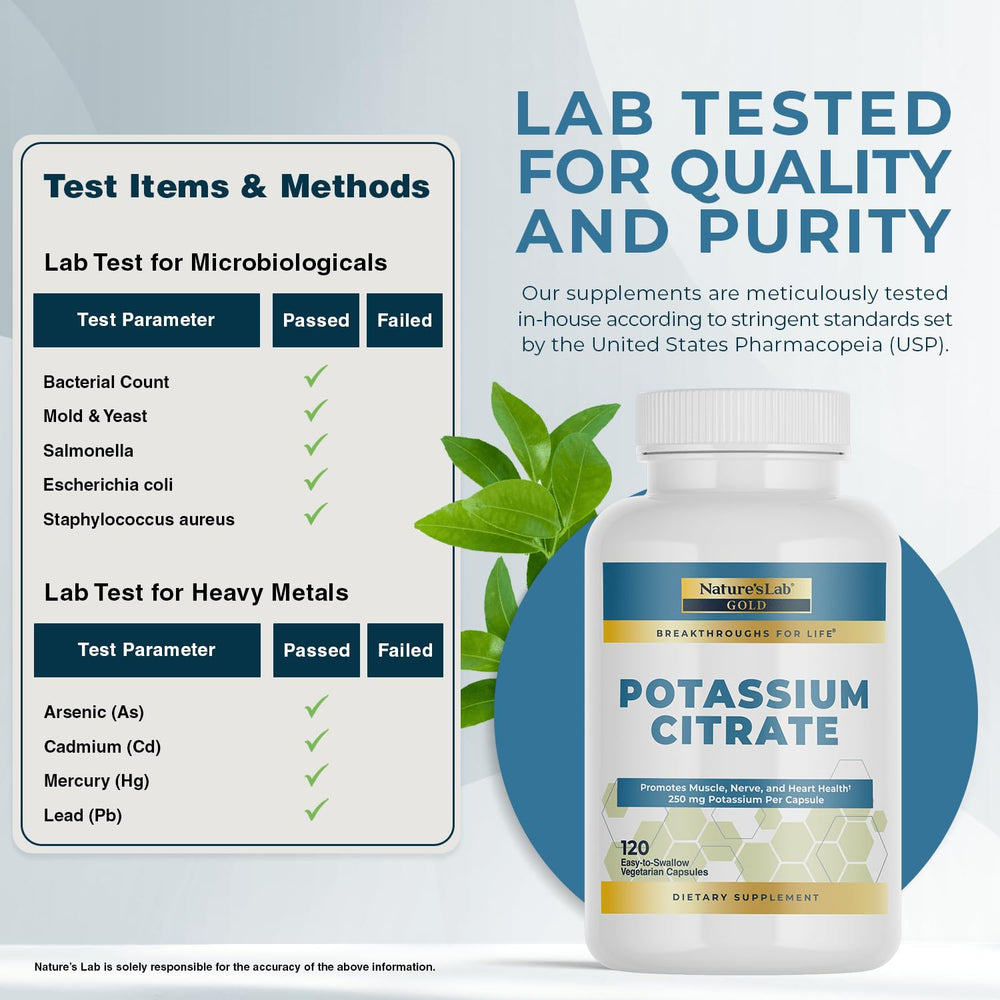 Nature's Lab Gold Potassium Citrate pack of 2 bottles