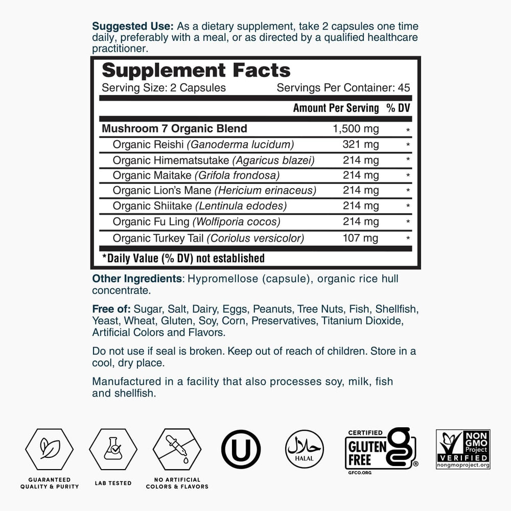 Fu Ling (Wolfiporia cocos) - Nature's Lab Mushroom 7 Organic Blend