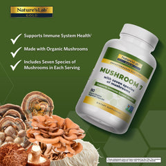 Himematsutake mushroom (Agaricus blazei) - Nature's Lab Mushroom 7 Organic Blend