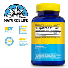 Close-up of Nature's Life Malic Acid 800 mg tablets