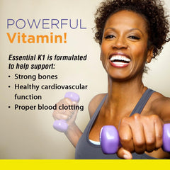 Side view of Nature's Life Vitamin K 1000mcg bottle