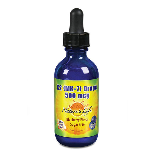 Bottle of Nature's Life Vitamin K2 MK7 Drops, 2 oz