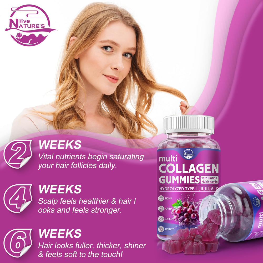 Grape blueberry flavored Nature's live collagen gummy