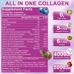 Ingredients panel for Nature's live collagen gummies
