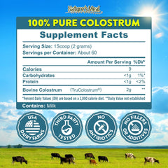 Scoop of unflavored colostrum powder