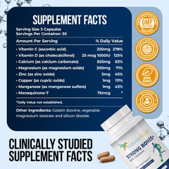 Calcium, Vitamin D, Magnesium, and Strontium supplement ingredients