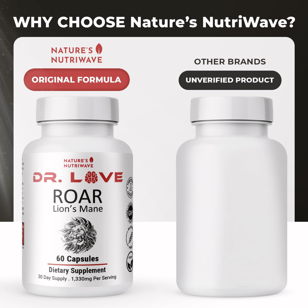 Nature's NutriWave ROAR packaging box shows vegan gluten-free formula.