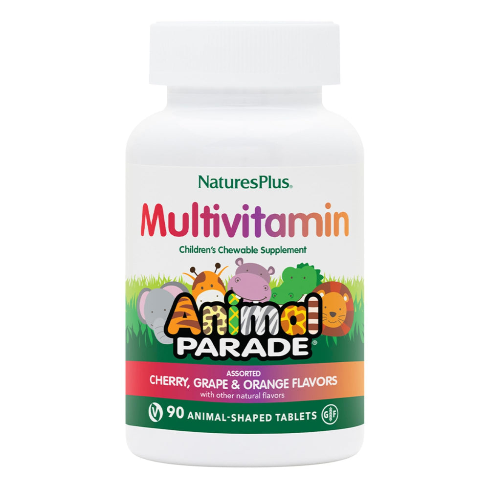 Natures Plus Animal Parade 90 chewable multivitamin tablets in animal shapes