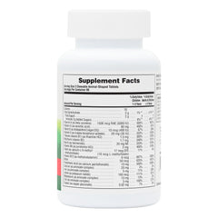 Nutrition facts panel on Nature's Plus Animal Parade bottle