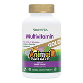 Bottle of Natures Plus Animal Parade Gold grape chewable multivitamins for kids