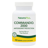 Bottle label highlighting antioxidant protection for Commando 2000-90