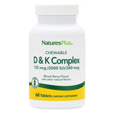 Natures Plus D & K Complex 60 Mixed Berry Chewables bottle label