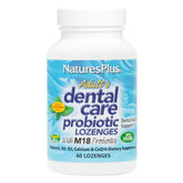 Front packaging of Natures Plus Dental Care Probiotic Peppermint Lozenges