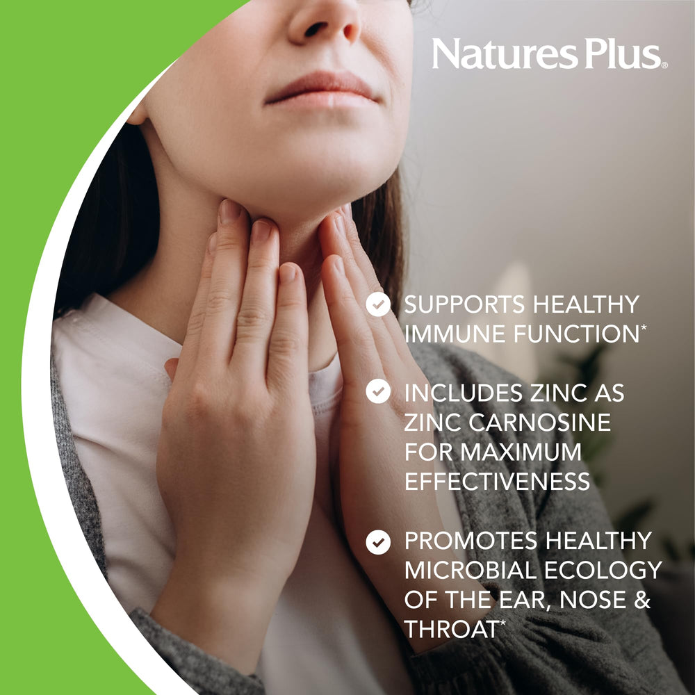 Lozenges supporting teeth gums throat and sinuses with zinc