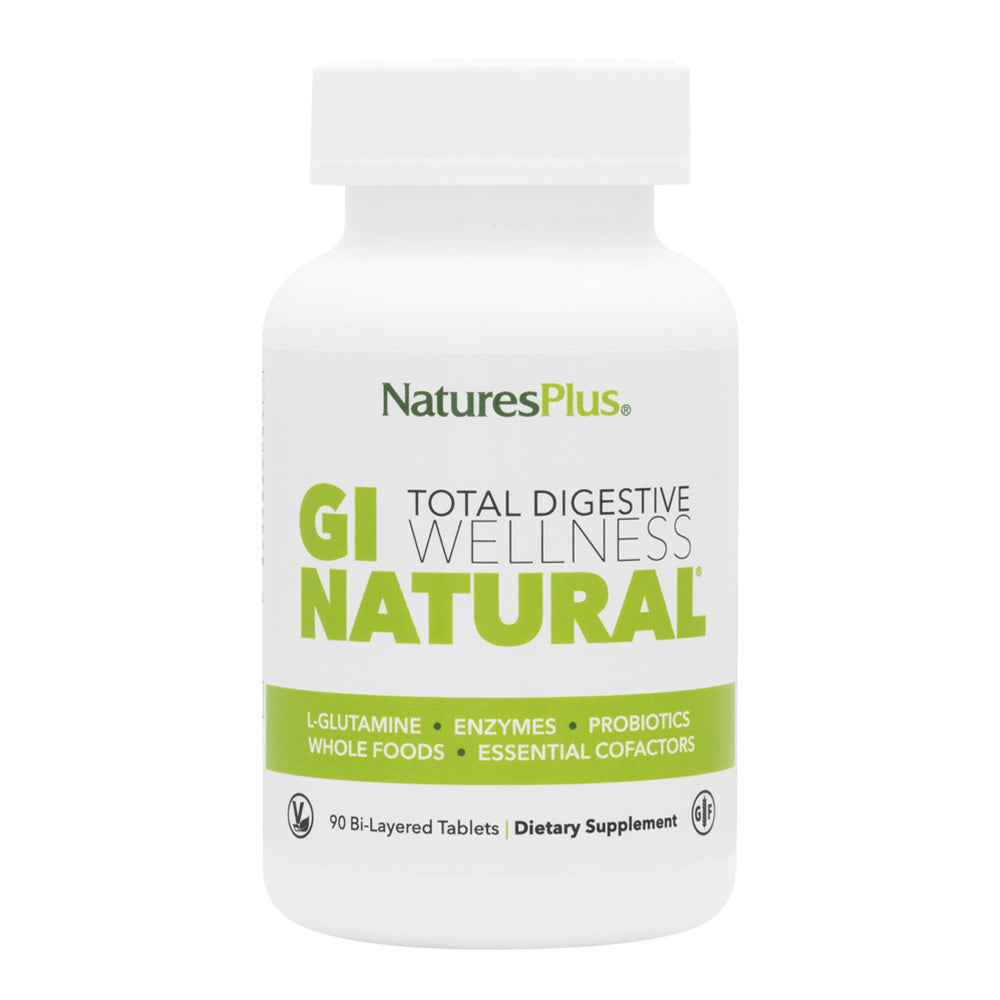 Nature's Plus GI Natural Total Digestive Wellness bottle label