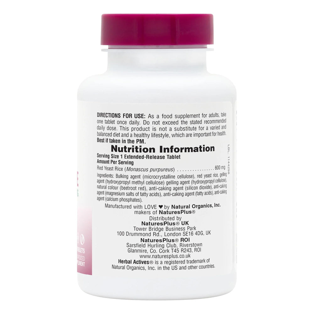 Side view of bottle showing Herbal Actives label