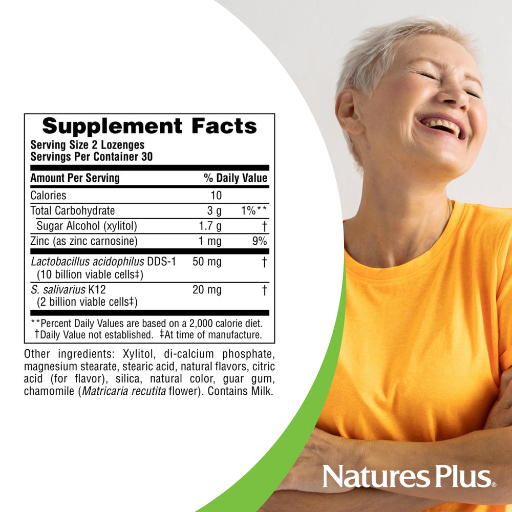 Gluten-free probiotic lozenges from Natures Plus without artificial colors or soy