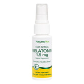 Front view of Natures Plus Melatonin Lipoceutical Spray bottle with peppermint flavor label