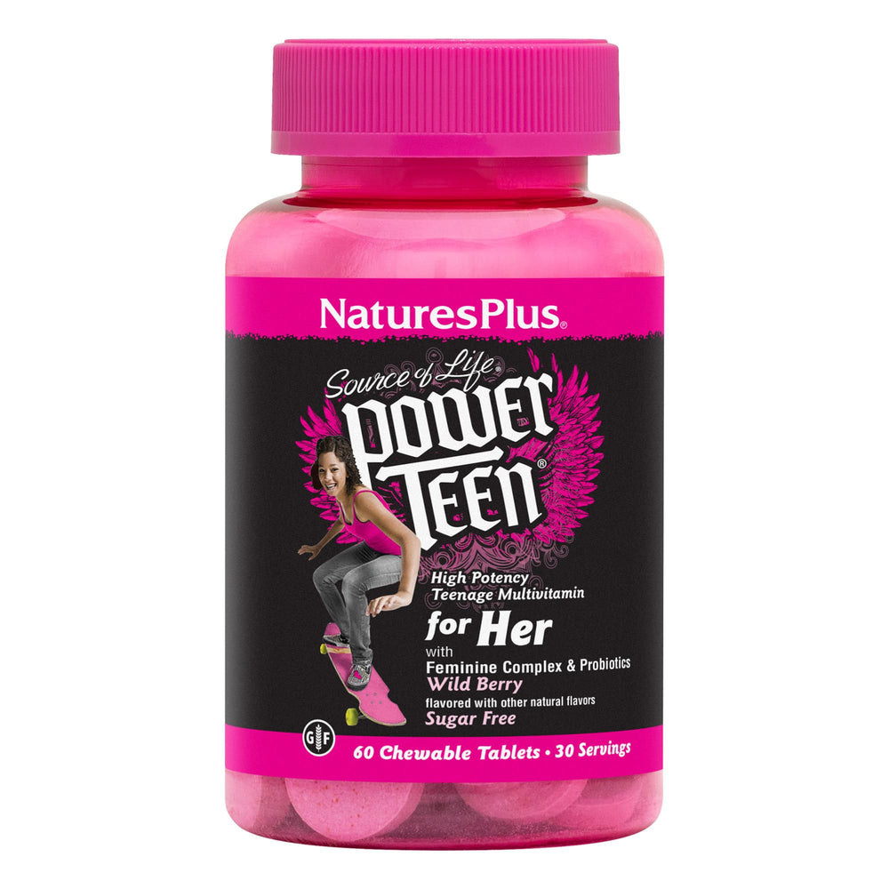 Natures Plus Power Teen for Her Chewable Wild Berry 60 tablets hero image