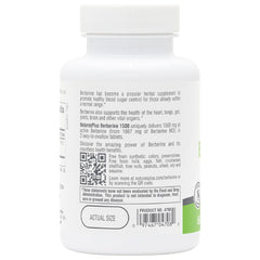 Close-up of Berberine 1500 mg product label