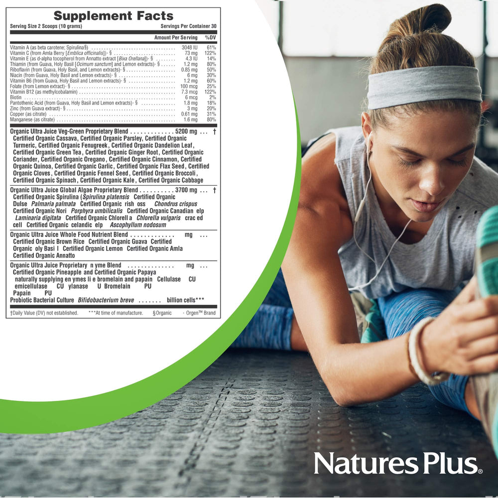 Box packaging for Natures Plus Ultra Juice Green Powder