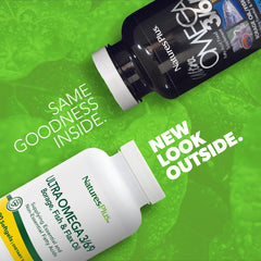 Back view of Ultra Omega bottle highlighting gluten-free formulation
