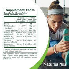 Vanilla-flavored chewable tablet serving size